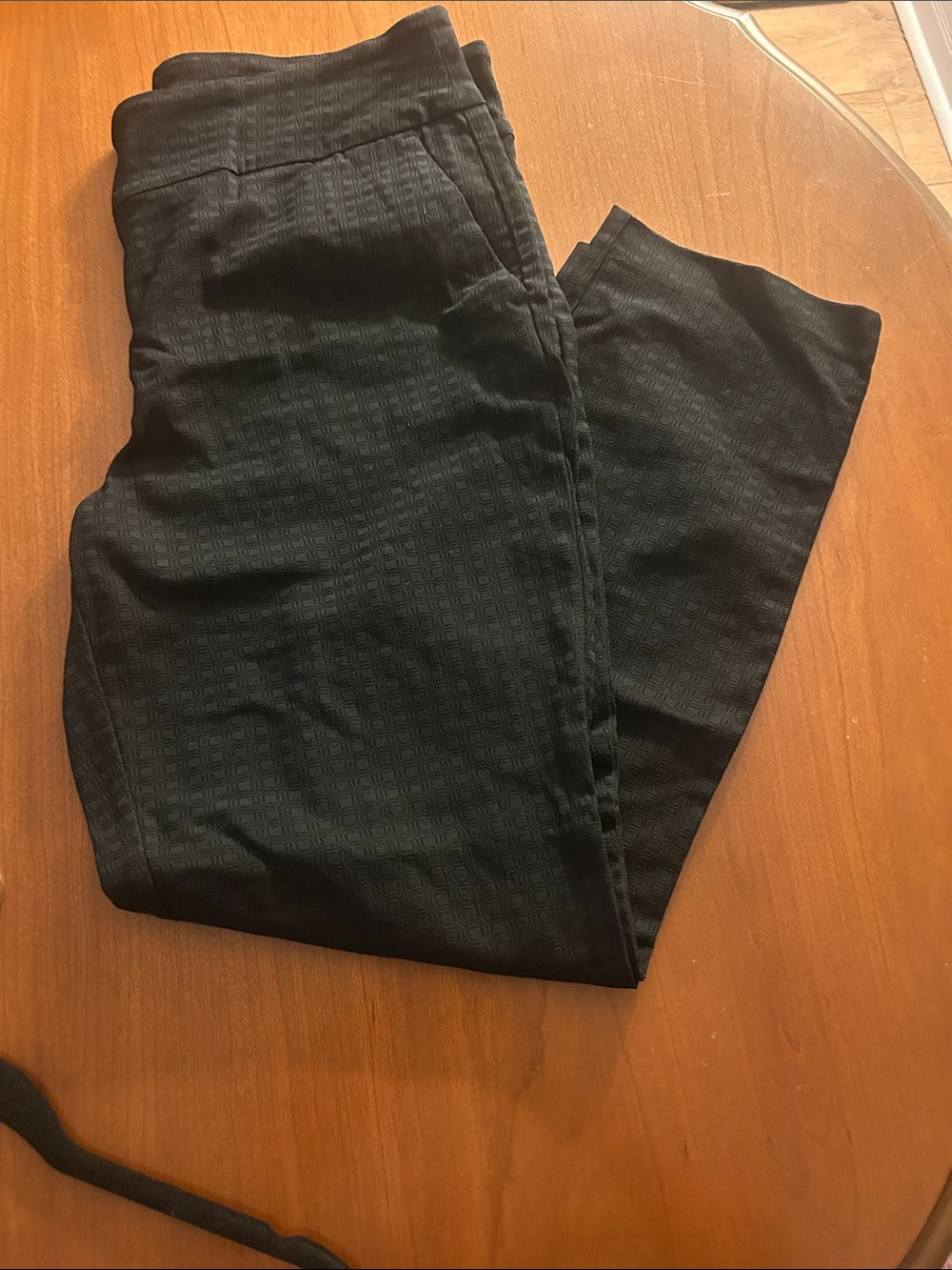 Black Patterned Stretch Pants